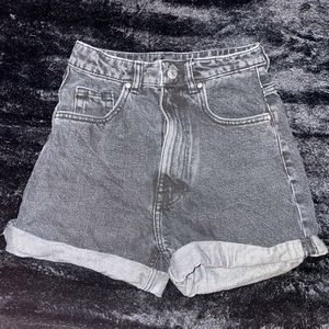 Black denim shorts, excellent condition.
